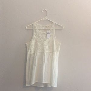 High neck lace tank top